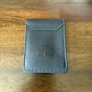 Links And Kings Blue Leather Crown Money Clip Men’s Wallet. NBC Logo NWOT